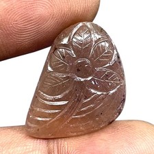 21.20 Cts Unheated Natural Bi Color Sapphire 26x18mm Hand Carved Loose Gemstone