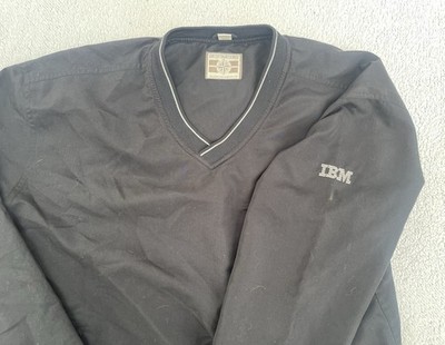 Vintage IBM Embroidered Logo Pullover Size Medium - Black - Destinations