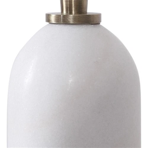 Uttermost Minette Transitional Steel Marble Fabric Buffet Lamp in White/Brass - Picture 7 of 10