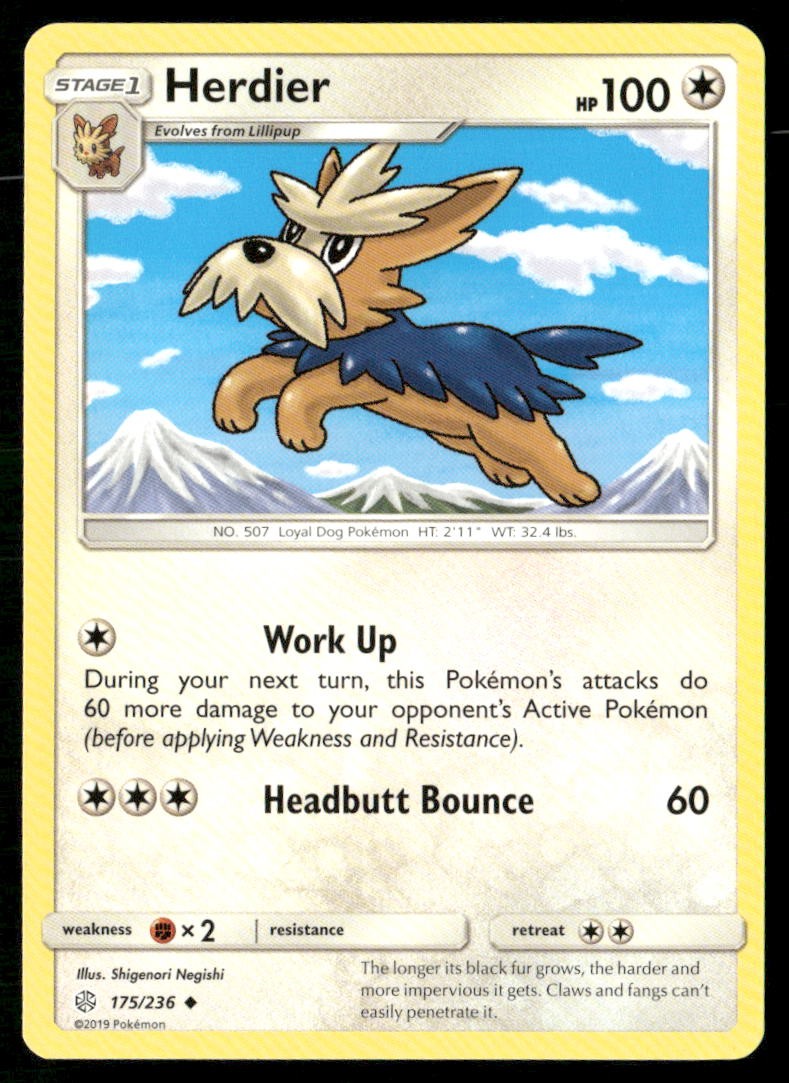 Herdier 175/236 Uncommon Cosmic Eclipse Pokemon Near Mint