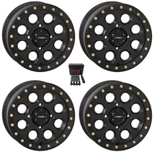System 3 SB-7 Beadlock 15x10 Wide Wheels Black Textron Wildcat XX (4)