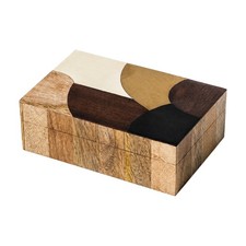 Rechteckige Aufbewahrungsbox aus Holz und Harz Kompakt f&uuml;r Regal, Schreibtisch