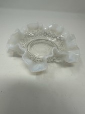 Fenton Hobnail Candy Dish iridecent White