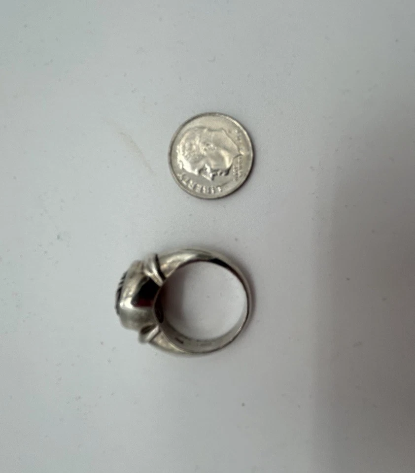 ANILLO CORAZÓN TEJIDO CANASTA PLATA ESTERLINA 925 BRIGHTON TALLA 6,25 DE COLECCIÓN Foto 4 de 4