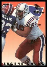 1993 Fleer Rookie Sensations #2 Eugene Chung RC Patriots football card. rookie card picture