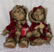 Tender Hearted Collectibles Teddy Bear Pair With Baby Teddy Christmas 13  