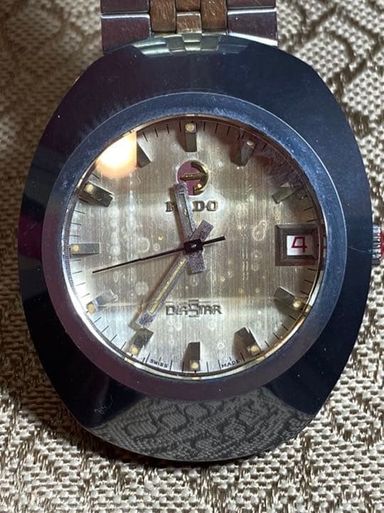 RADO DiaStar Original Automatic Watch Gold Dial Cut Glass Vintage Working