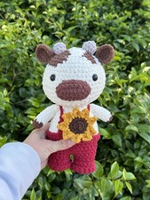 Highland Cow Handmade Crochet Knitted Amigurumi Farm Animal Plush Toy