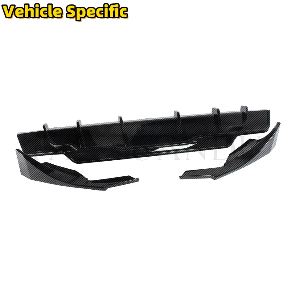 Carbon Fiber Look Rear Bumper Diffuser Corner Shark For TESLA MODEL 3 2017-2023 - Image 3 of 4