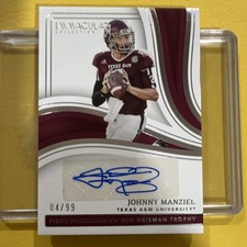 Panini Immaculate 2023 Immaculate Ink Johnny Manziel Auto 4/99 #II-JM Texas A&M