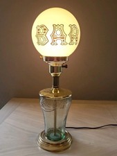 Vintage Coke Coca-Cola Bar Top Lamp Glass & Brass Finish