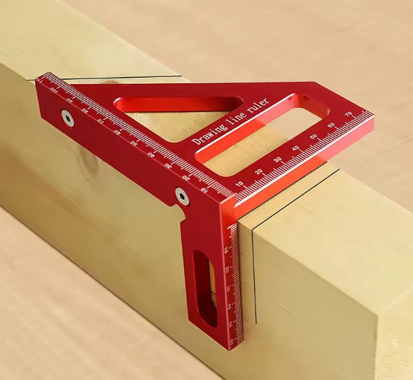 1 Pc Woodworking Square Protractor Aluminum Alloy Miter Triangle Measuring Tool