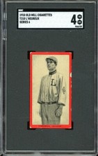 1910 Old Mill Cigarettes Baseball T210 L'Heureux Series 6 SGC 4