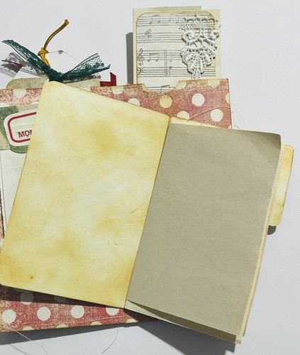 Christmas Santa Junk Journal Memory Diary 40 Pages 9x5” Tags Pocket Journal 6x3” - Picture 23 of 24