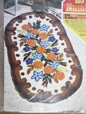 VTG 1972 2 Oval Hooked Area Rug Patterns Roses Columbia Minerva 27  x48  - 4869