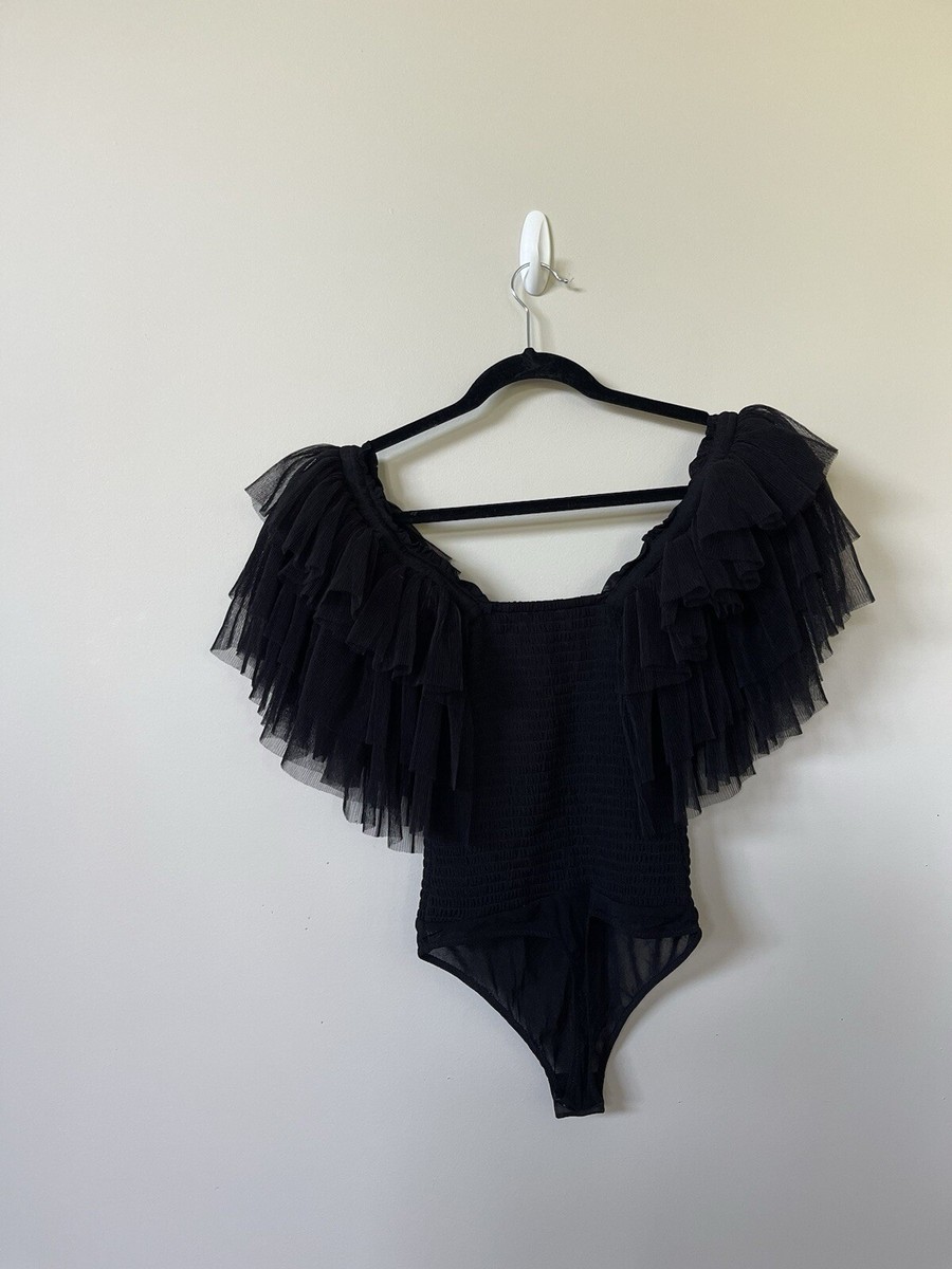 トップス PRANK PROJECT Flocky Logo Tulle Bodysuit $_12.JPG?set_id=880000500F