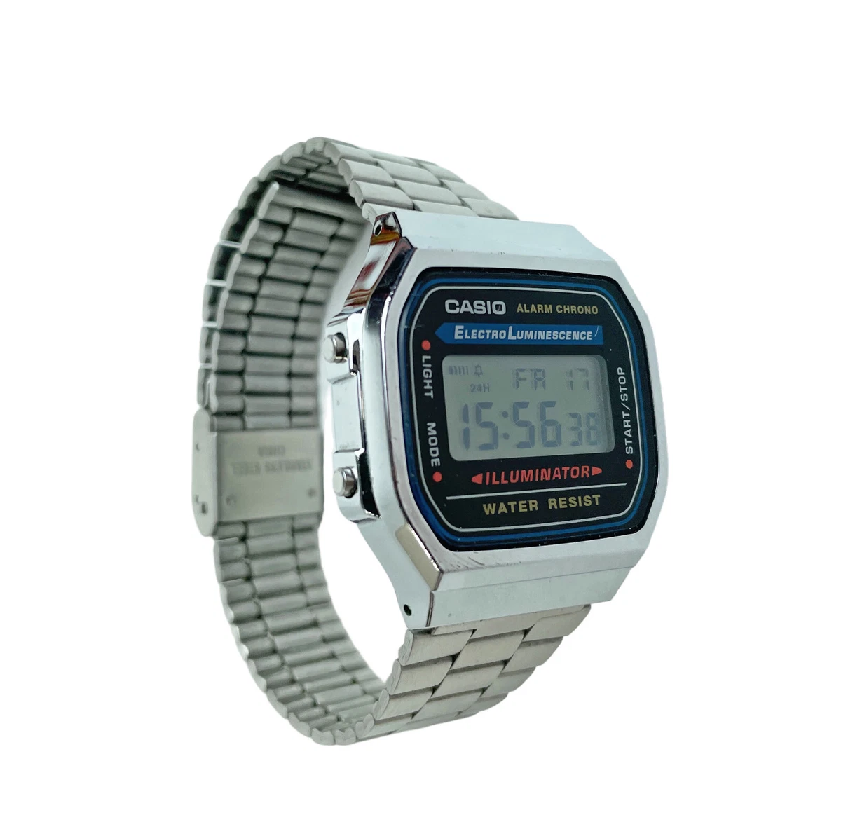 tung svag snorkel Casio 3298 A168 Mens Silver Stainless Steel Digital Quartz Watch | eBay