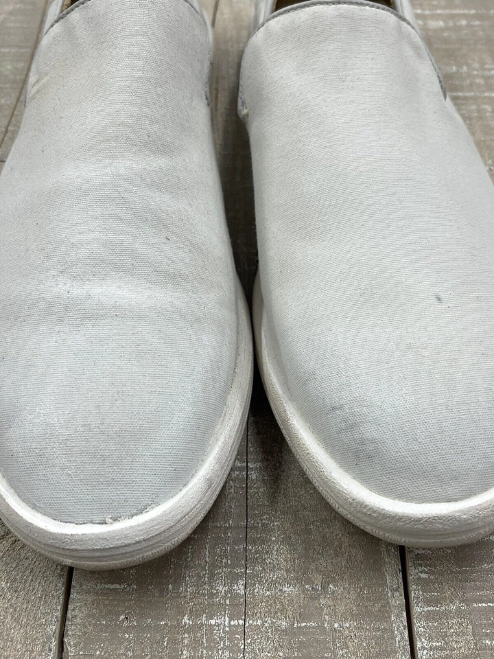 John Varvatos Slipper Loafer Leather Slip On Shoes In Light Grey (C) Size:9 - Image 3 of 4