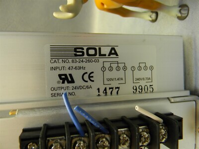 Sola 83-24-260-03 Power Supply 24 VDC 6A | eBay