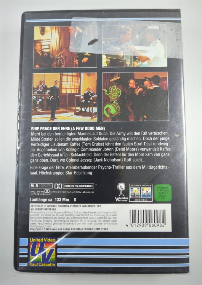 Eine Frage der Ehre (VHS) Kassette, NEU - Tom Cruise, Jack Nicholson - Bild 2 von 3