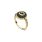 RING GUCCI Interlocking YBC786547001 SIZE M 1/2 O Yellow Gold 18Kt Black Onyx