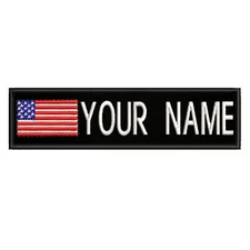 Custom Embroidered Name Tag Iron On Patch Motorcycle Biker Patches 5" x 1.3" (B)