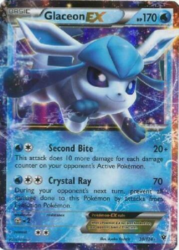 ULTRA RARE Glaceon EX 20/124 Pokemon XY Fates Collide Ice