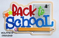 CRAFTECAFE SCHOOL KID TITLE premade paper piecing scrapbook diecut page piece 3D