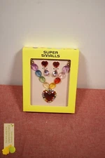Super Smalls Heart Pendant Rainbow Necklace and Earrings Set