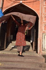 INDIAN HAND BLOCK PRINTED COTTON KURTI  PANT SET WITH DUPATTA