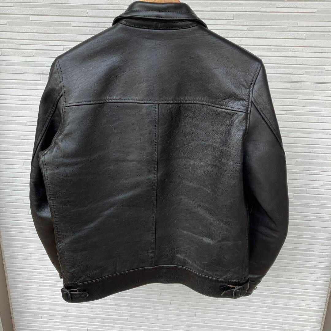 Dry Bones Horsehide Leather Single Riders Blouson Jacket men 38 M 