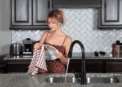 Premium Dish Towels for Kitchen with Hanging Loop 8 Pack Heavy Duty 16x26in Blue - Picture 8 of 9