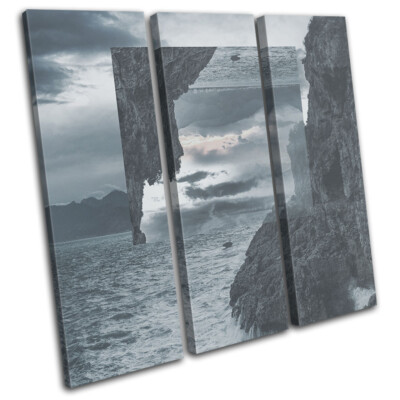 Sea Ocean Modern Geometric Landscapes TREBLE Leinwand Kunst Bild drucken