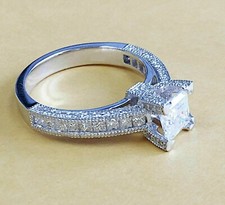 Princess Cut 2.35Ct Diamond Engagement Ring White Gold Finish Simulated Size 7