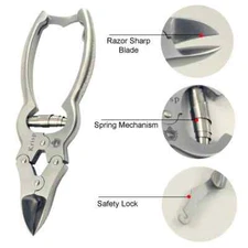 LARGE PODIATRY PODIATRIST STAINLESS STEEL THICK TOENAIL CLIPPERS CUTTER NIPPER