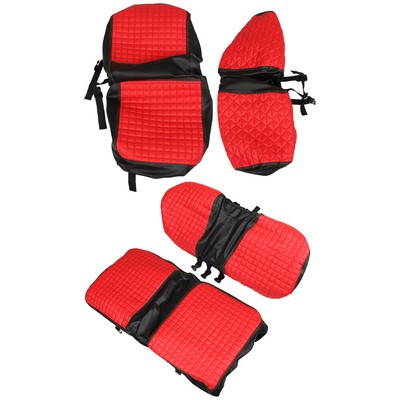 Front And Rear Red Seat Covers For EZGO 1994-2013 Medalist TXT Golf Carts Models