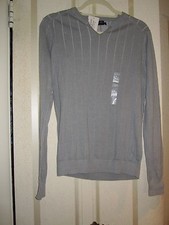 NWT Guess Men's Cotton Grey Long Sleeve Ribbed Sweater-/ "V" Neck/ Small
