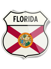 State Flag of Florida - Shield Shape - Aluminum Sign - Made in the USA