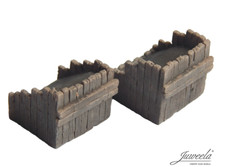 Juweela 28232 H0 1:87 Prellbock Holz ( Bahnschwellen ) 2 Stück Modellbau