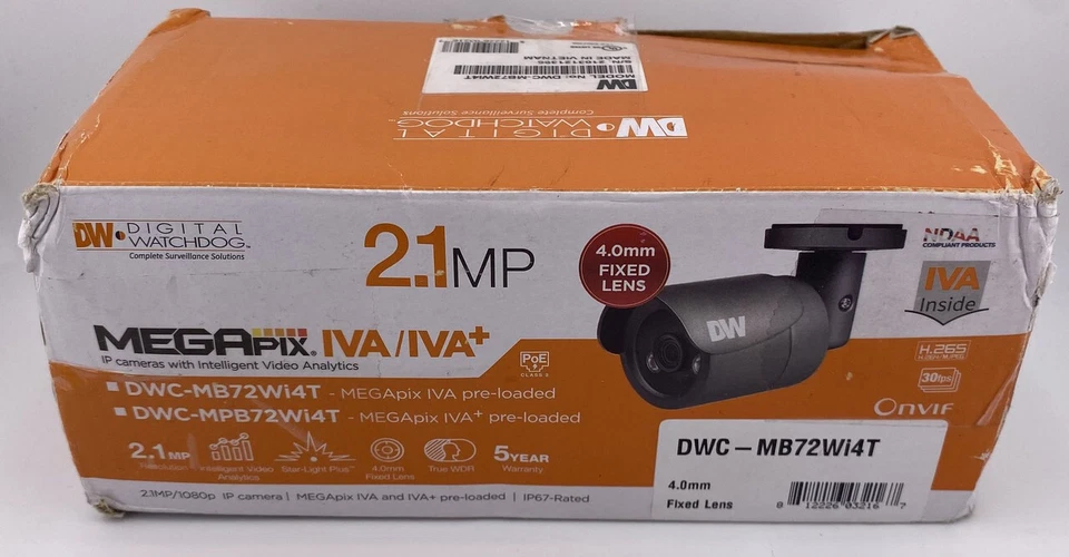 DIGITAL WATCHDOG DWC-MB72WI4T MEGAPIX IVA/IVA+ 2.1MP/1080P IP CAMERA - Image 2 of 4