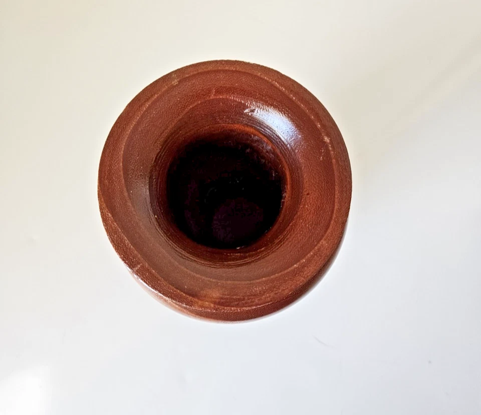 Florero Madera Color Marrón Talla 10x7 en Mano Tallado Estilo Rústico Foto 2 de 3