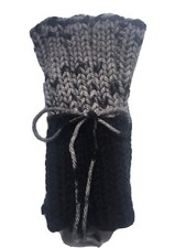 BOOT CUFFS BLACK AND GRAY KNIT