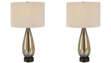 PAIR BALTIC 29" DARK AMBER GLASS TABLE LAMPS UTTERMOST 30230