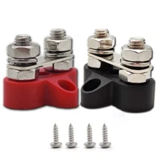 2x 12V 200A Battery Power Distribution Block 5/16" Dual Studs Terminal  C373