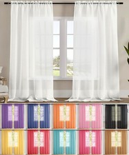 2 Panels - Sheer Window Rod Pocket Curtain Set 84" Inches Long