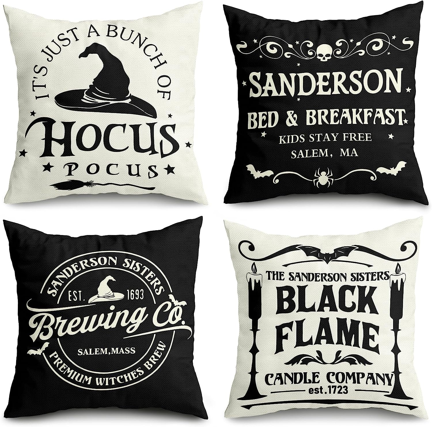 Halloween Decorations Pillow Covers 18X18 Set of 4 Halloween Decor Indoor Outdoo