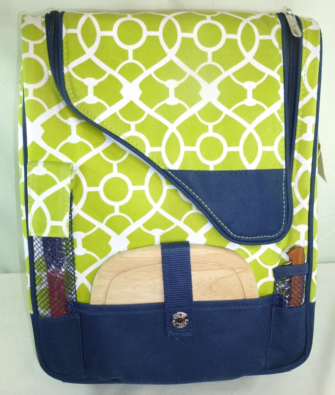 Picnic at Ascot 2 Bottle Tote Thermal Shield 434-TG Wine Cheese Cooler Glasses