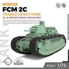 SSMODEL SS72668 1/72 25mm Military Model Kit France FCM 2C Heavy Tank