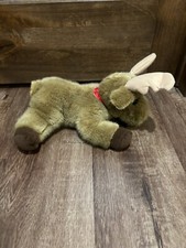 Vintage Dakin Brown Plush Laying Down Moose Stuffed Animal 12" 1994