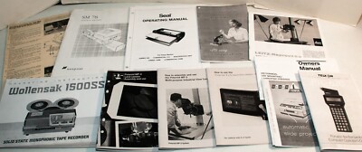 21 Misc. Camera & AV Equipment Users, Operators Manual Copies